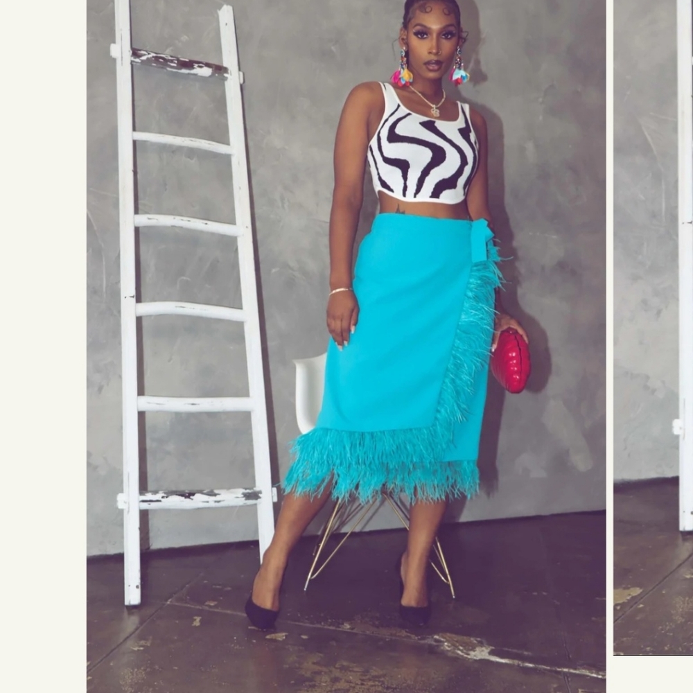 Feather wrap skirt